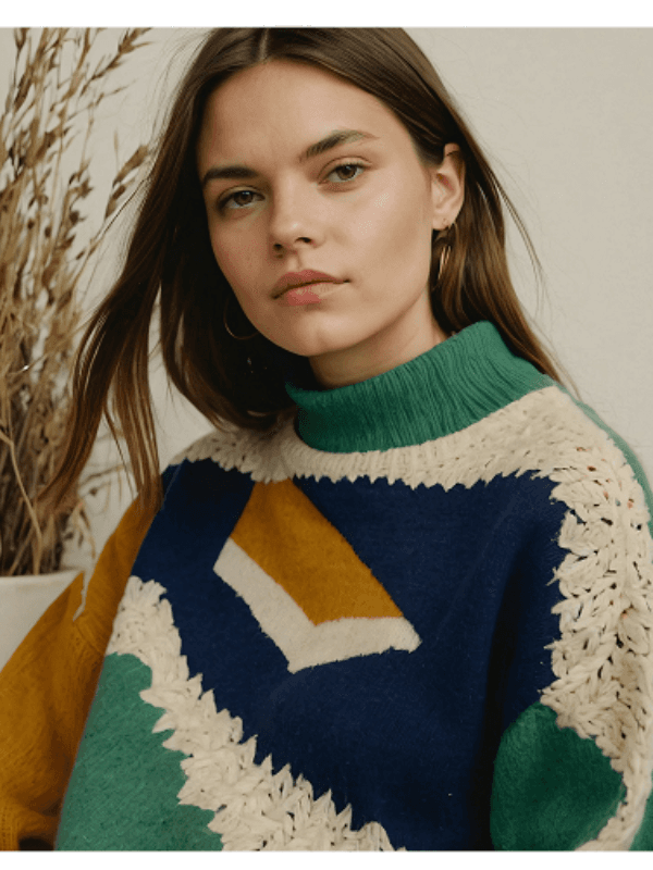 Geometric knit sweater